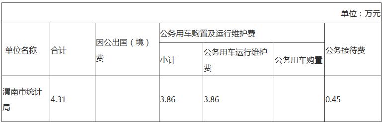 渭南市统计局2015年1-6月份“三公经费”支出表
